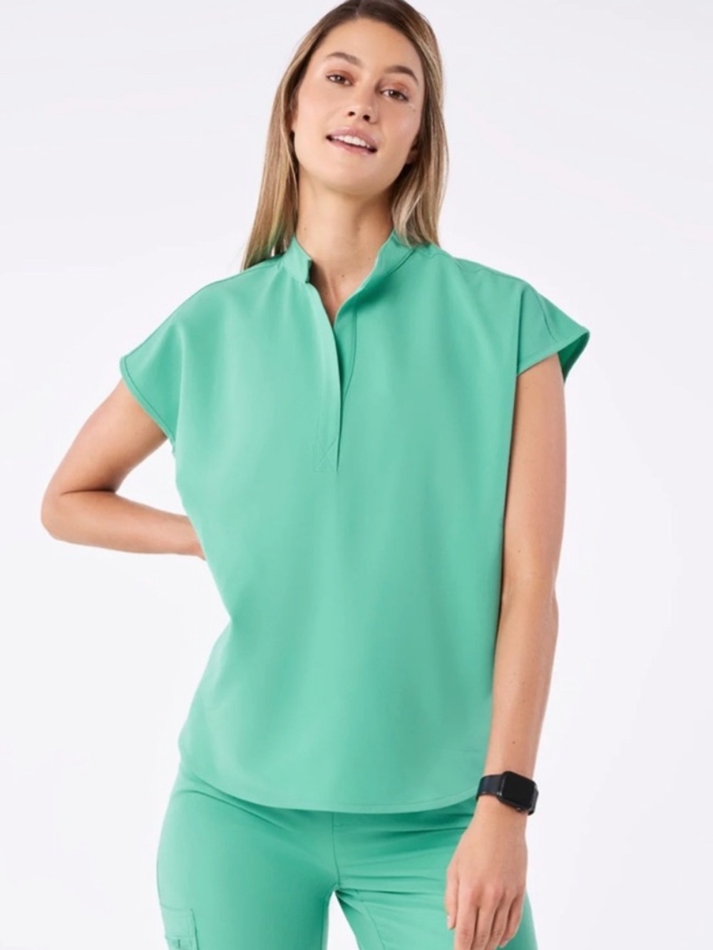 FIGS Rafeala Surgical Green Scrub Top
